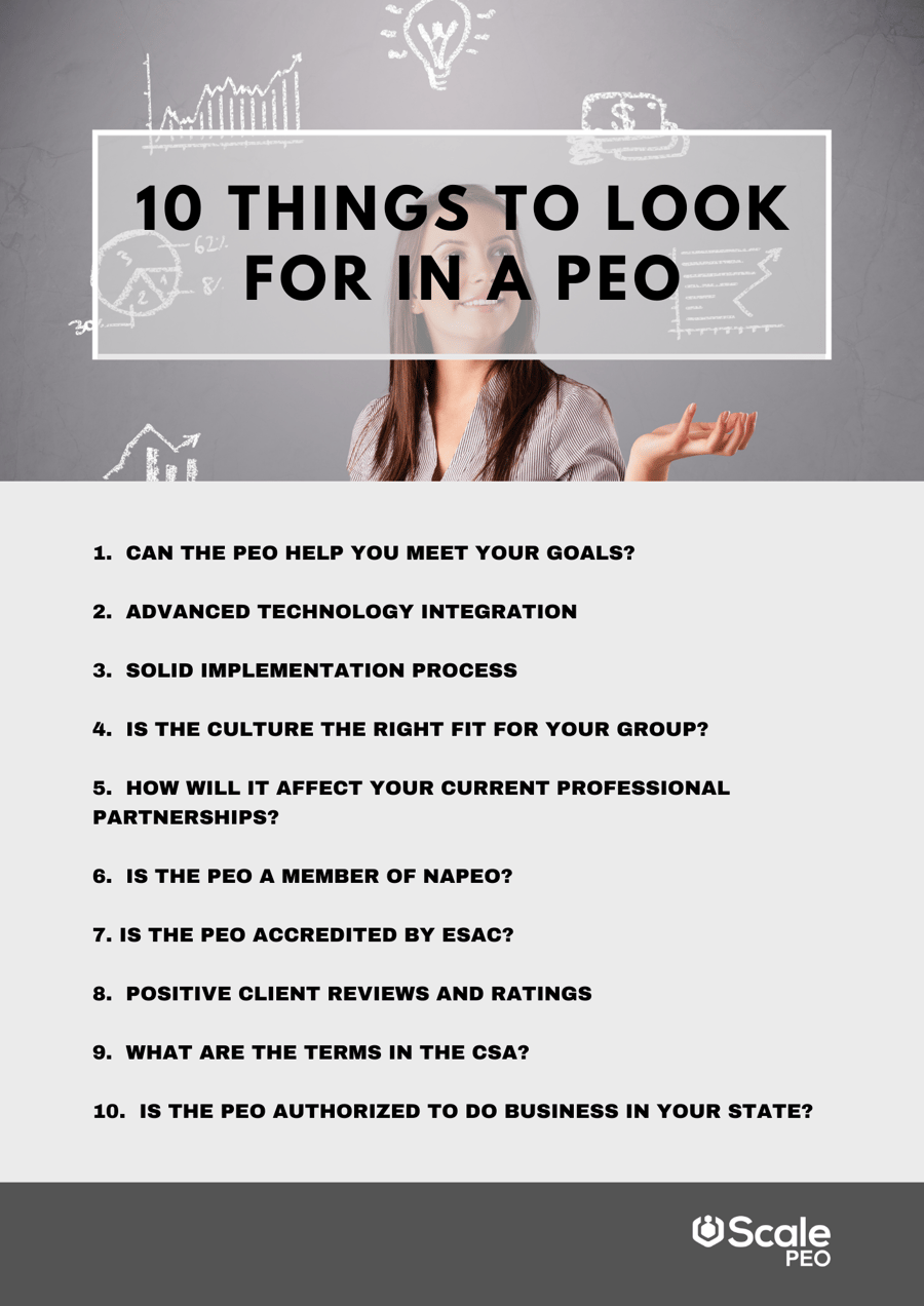 10 THINGS TO LOOK FOR IN A PEO