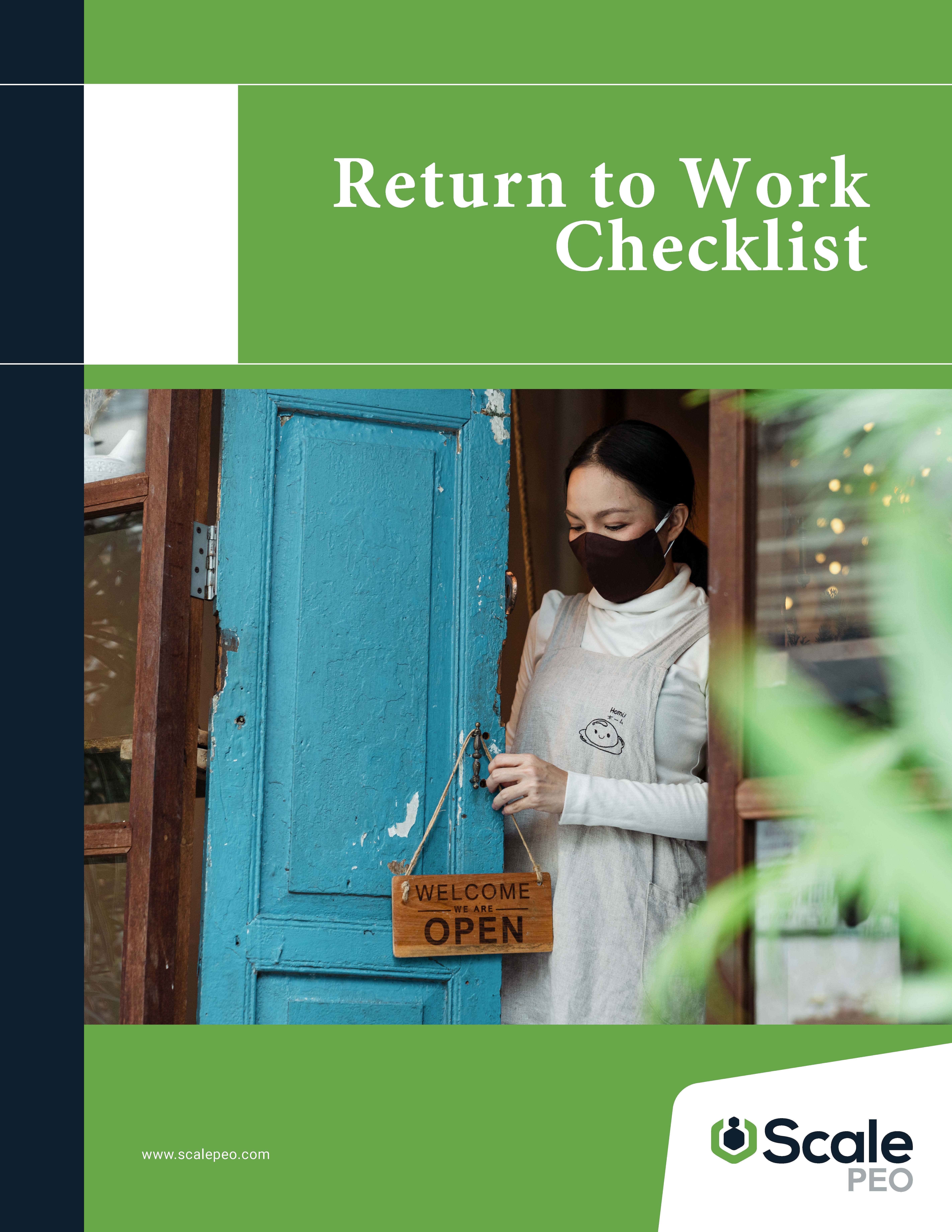 Return to Work Checklist Cover